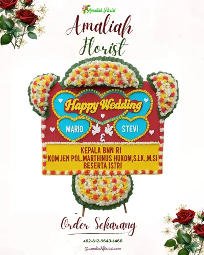 Karangan Papan Bunga Pernikahan di Ampenan Tengah